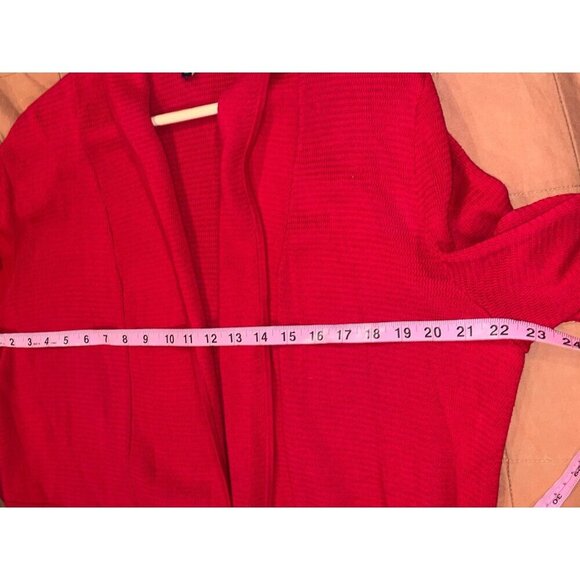 Talbots Red Open Front Cotton Blend Cardigan Sweater Women's Size Large - Picture 6 of 9